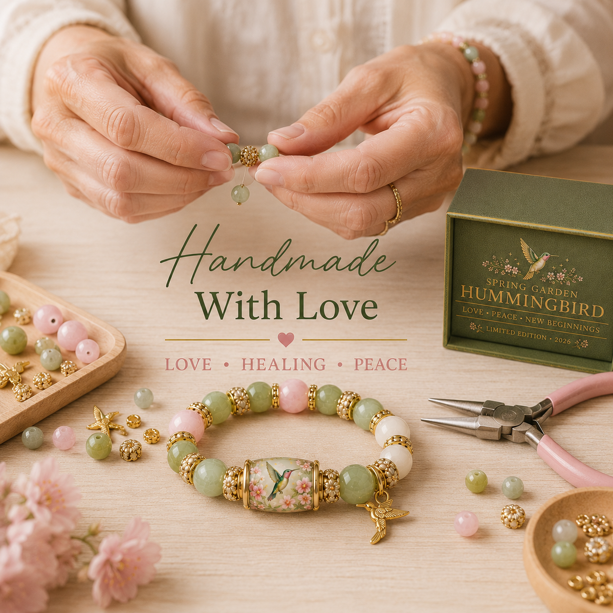 🌿 Love, Peace & Spring Blessings 💖 | 2026 Limited Edition Bracelet - Only 18 Left