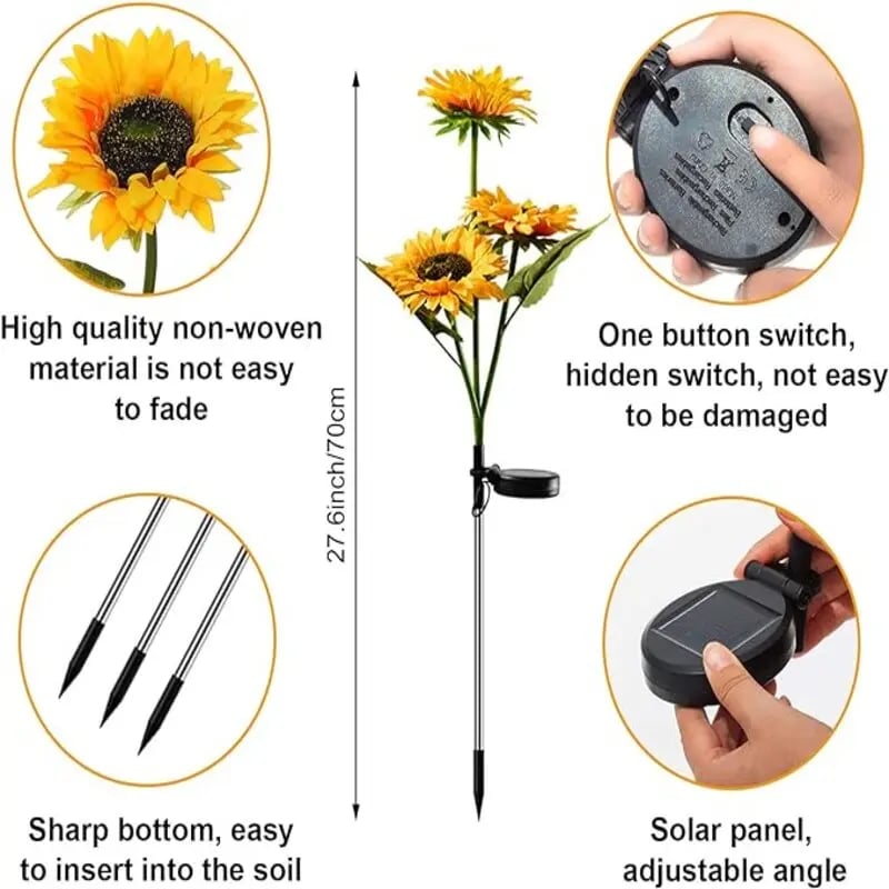 🌻 65K+ SOLD! 2026 Upgraded Solar Sunflowers – Realistic Petals & Garden Glow