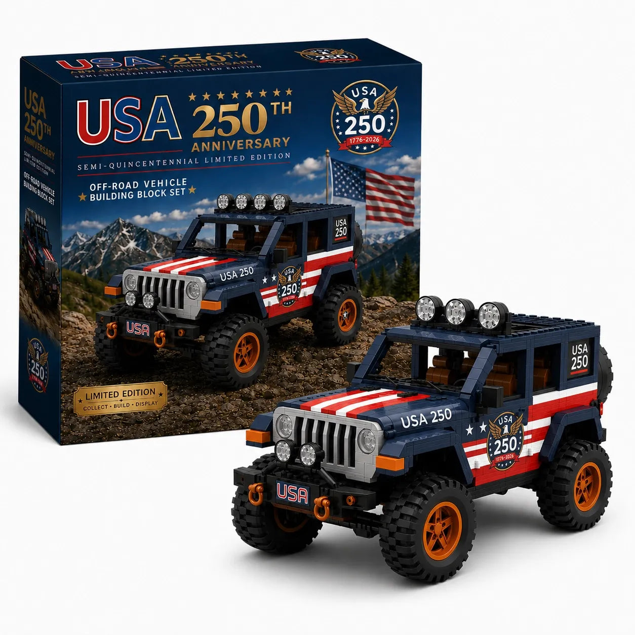 Limited Edition Off-Road Vehicle Building Block Set – U.S. Semiquincentennial (250th Anniversary)