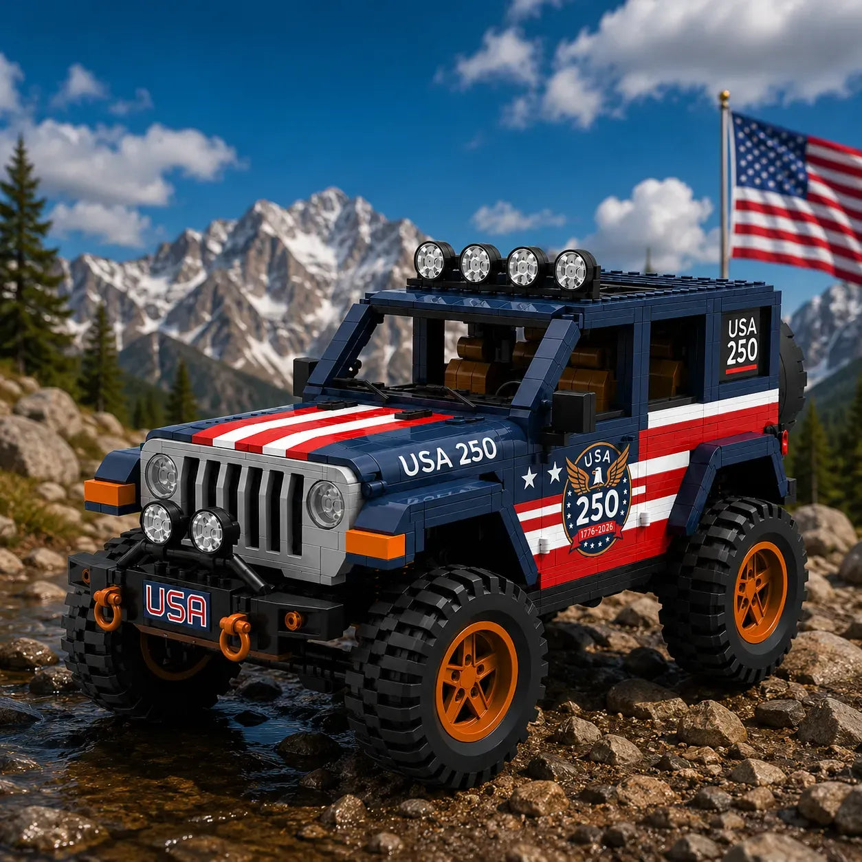 Limited Edition Off-Road Vehicle Building Block Set – U.S. Semiquincentennial (250th Anniversary)